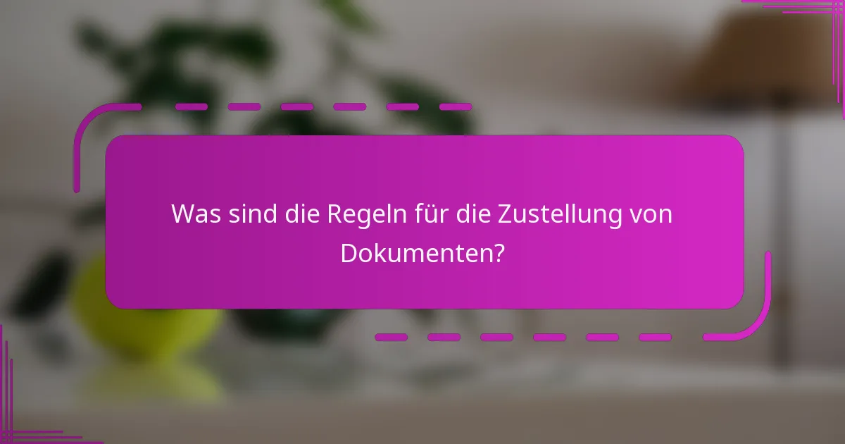 Was sind die Regeln für die Zustellung von Dokumenten?