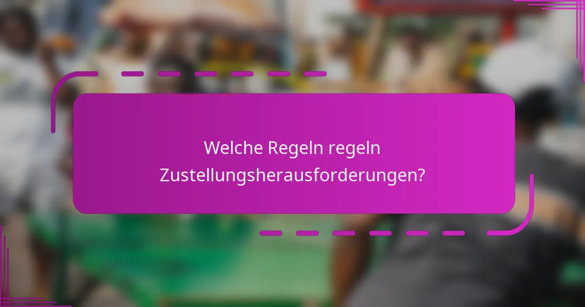 Welche Regeln regeln Zustellungsherausforderungen?