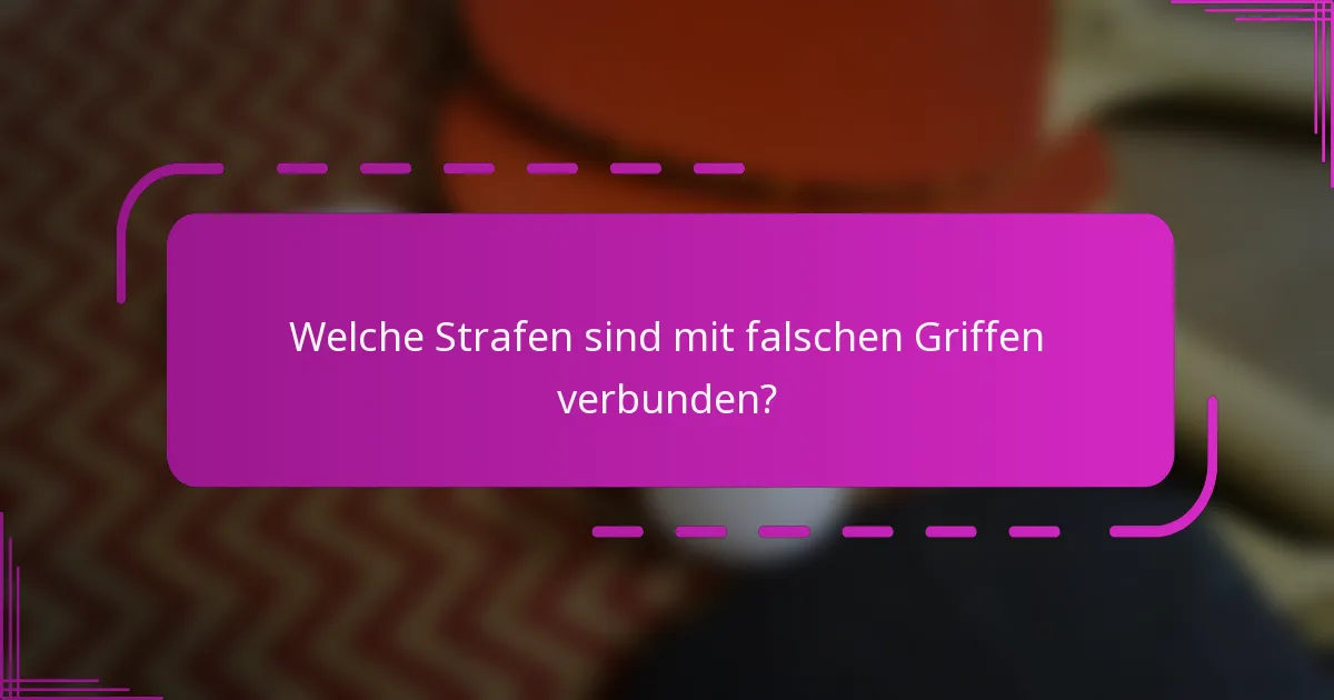 Welche Strafen sind mit falschen Griffen verbunden?