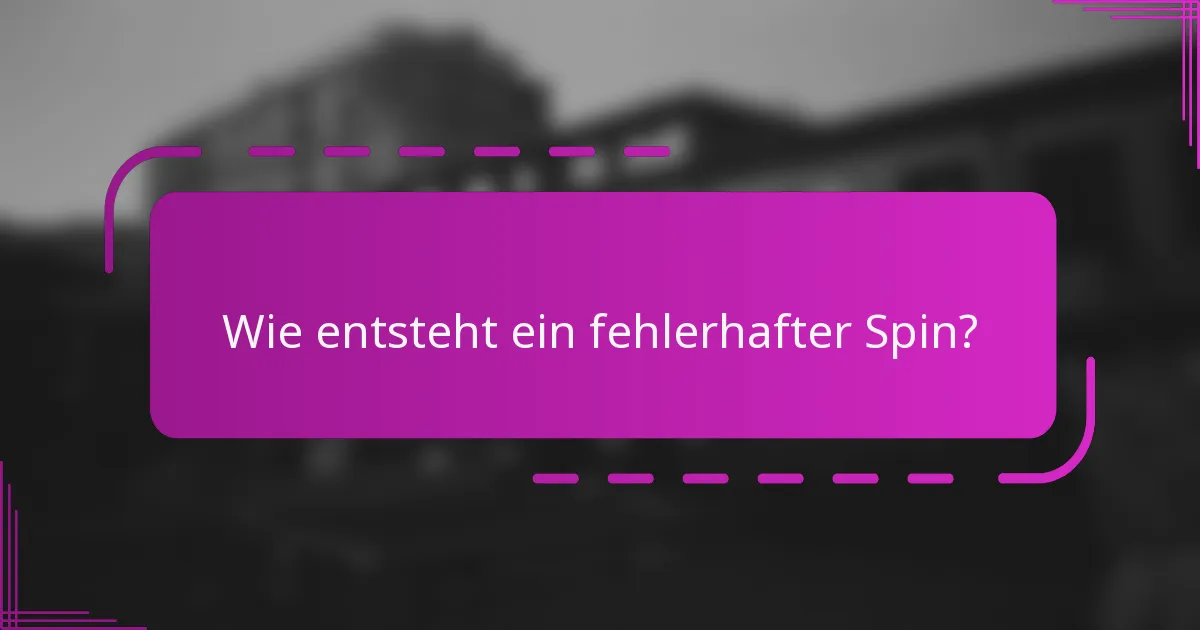 Wie entsteht ein fehlerhafter Spin?